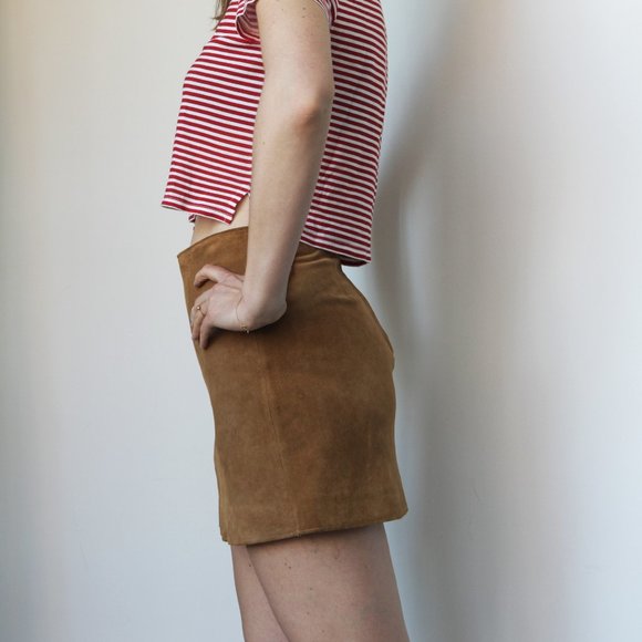 Zara Suede Mini Skirt size Small - Picture 2 of 3